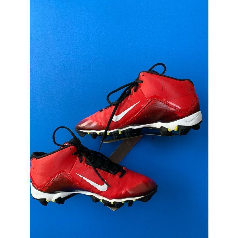 Nike Alpha Shark Mens 10.5 Football Lacrosse Cleats Red & Black 719952-610